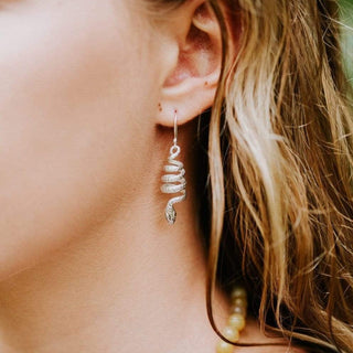 Sterling Silver Snake Earrings