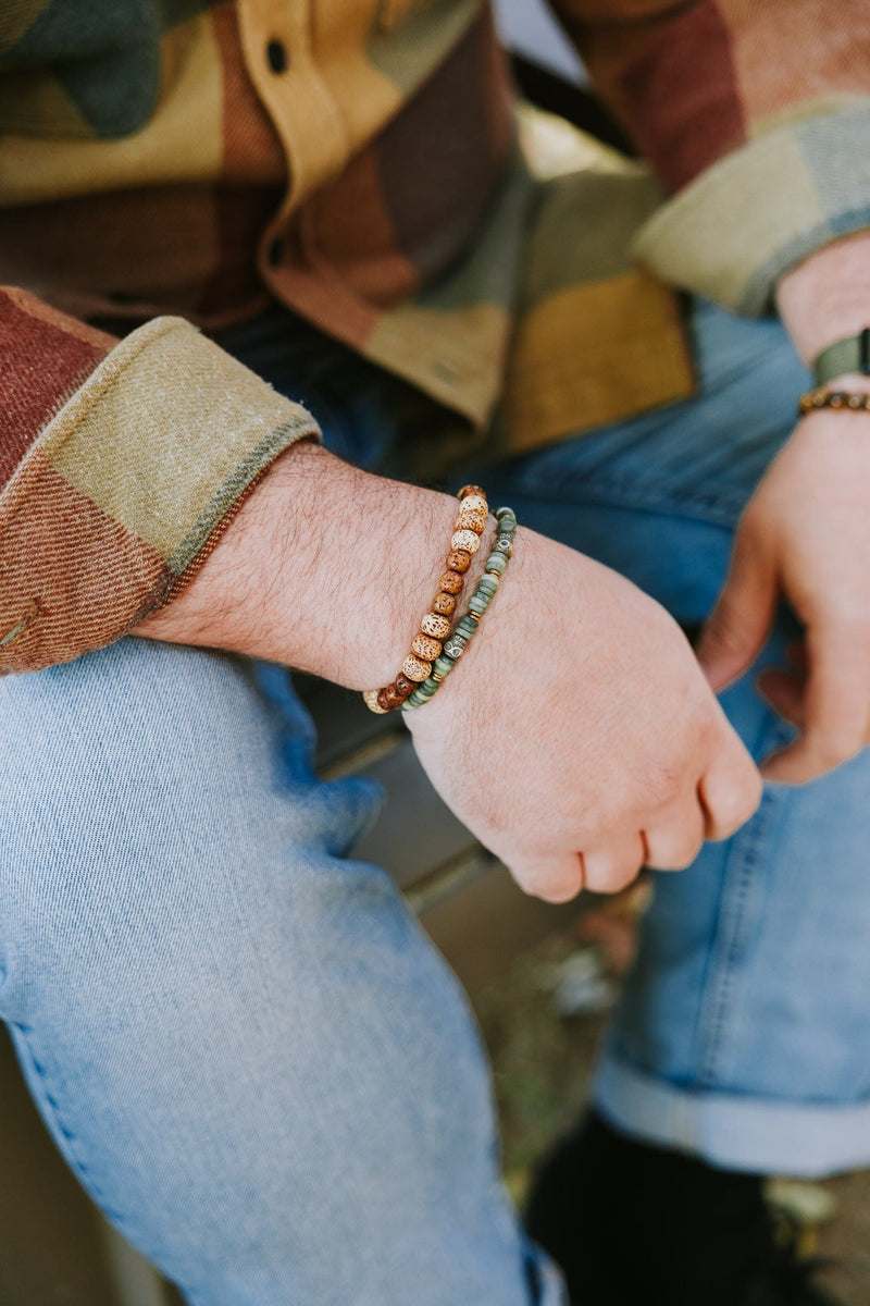 Wrist Malas Anchor & Bloom - Lotus & Rudraksha Bracelet