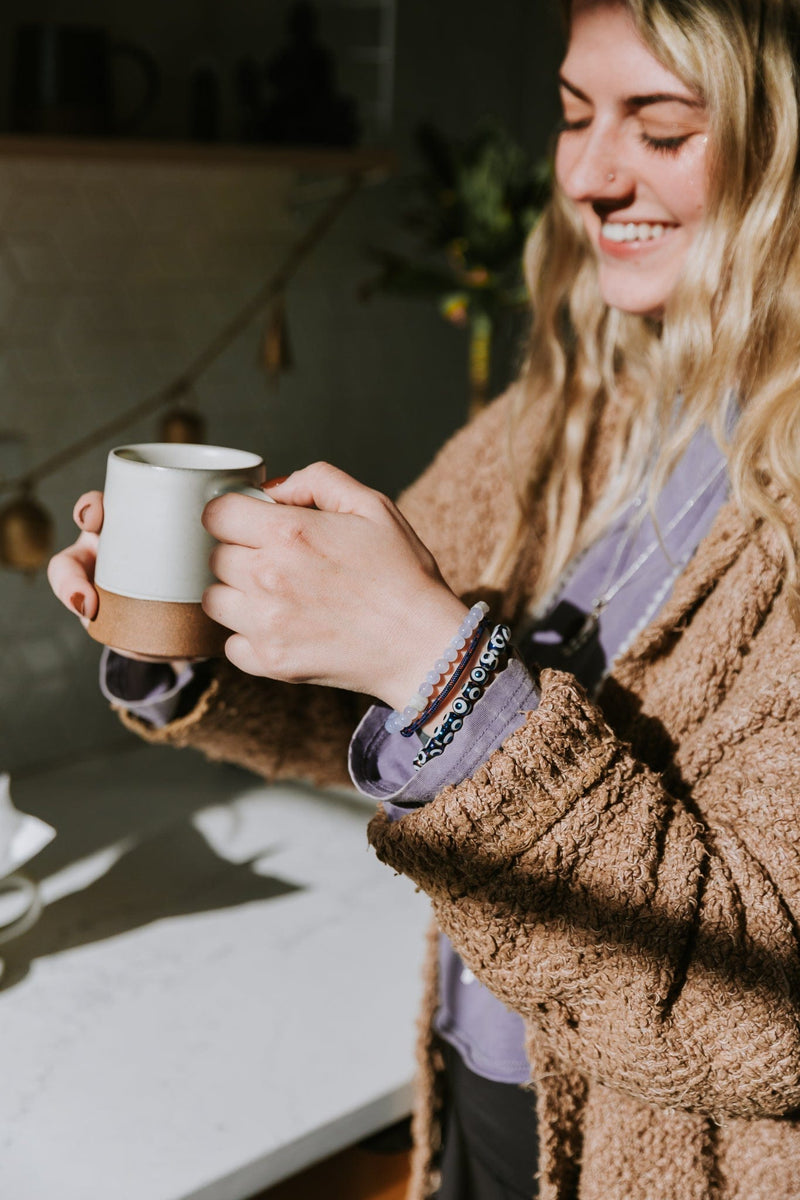 Wrist Malas Blue Lace Agate & Moonstone Stillness Mala Bracelet WM670