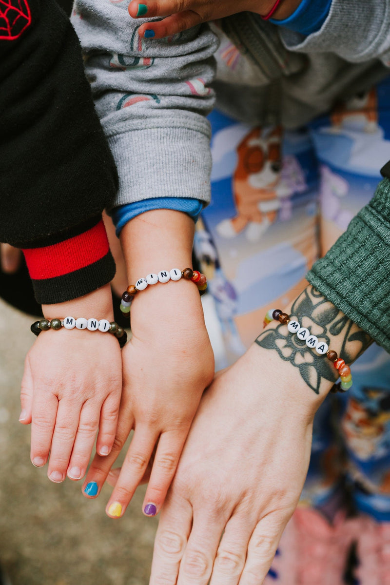 Wrist Malas Mini + Mom + Dad Set of 3 Mindful Minis™ Mala Bracelets WM704.mom.dad.mini