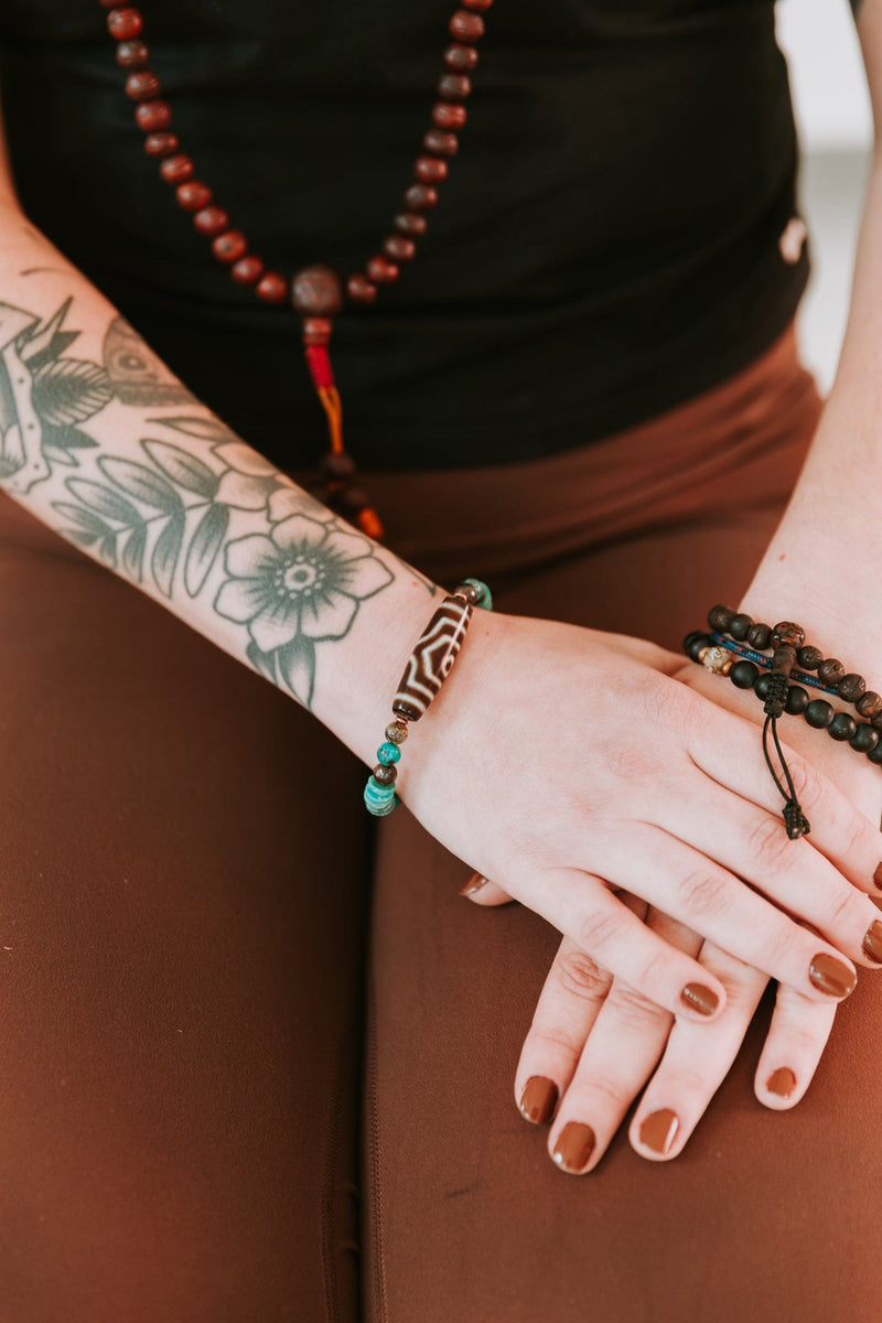 Wrist Malas Three Stars of Luck Dzi Bracelet WM679