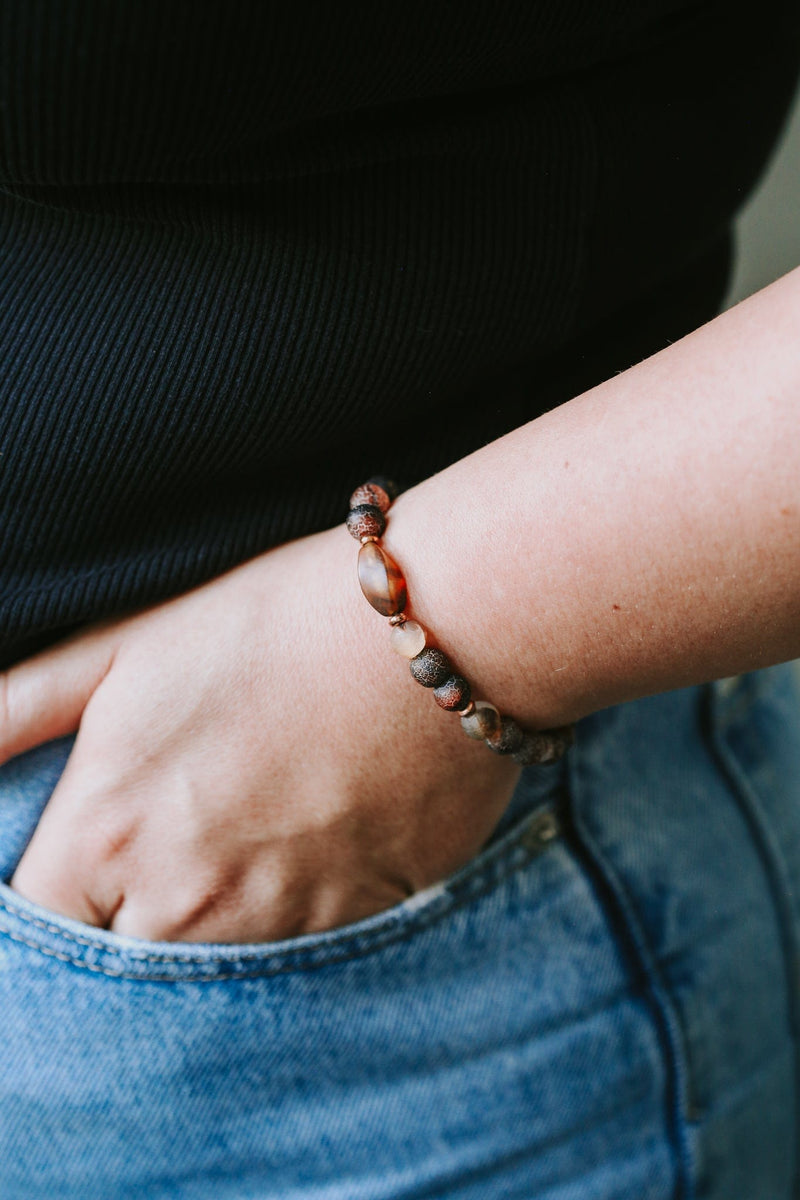 Wrist Malas Tibetan Dragon Vein Agate