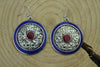 Earrings Default Large Lapis and Coral Medallion Earrings je433