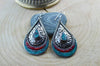 Earrings Default Large Turquoise and Coral Teardrop Earrings je425