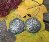 Earrings Default Large Turquoise and Silver Medallion Earrings je451