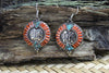 Earrings Default Round Coral with Turquoise Earrings je410