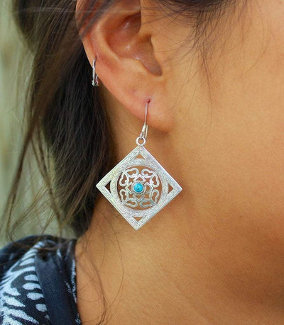 Earrings Default Sterling Silver Handcrafted Mandala Earrings je174