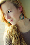 Earrings Default Turquoise Half Moon Dangle Earrings je133