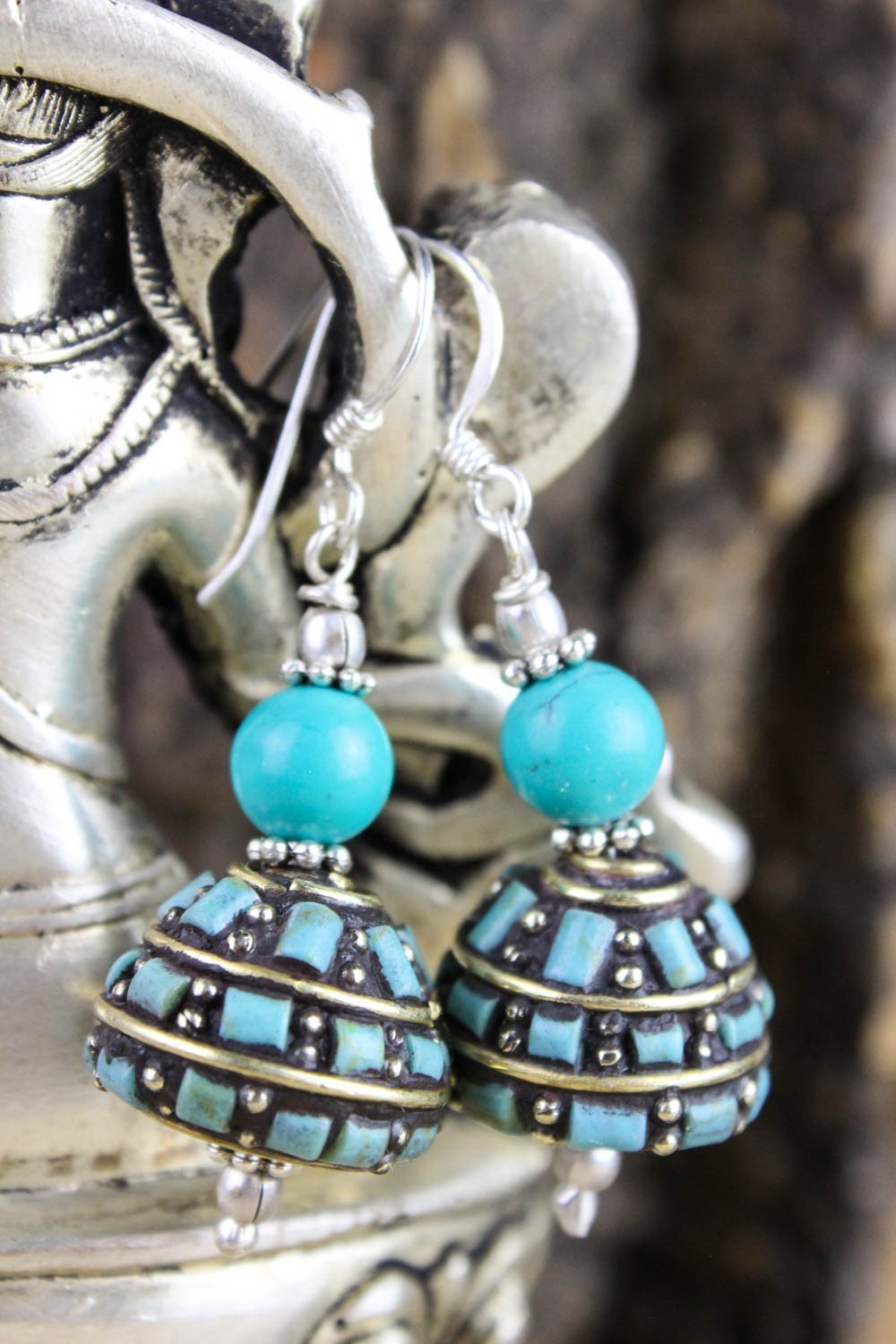 Earrings Traditional Turquoise and Silver Earrings JE465