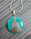 Jewelry,Buddha,Turquoise Default Turquoise Silver Buddha Pendant jp071
