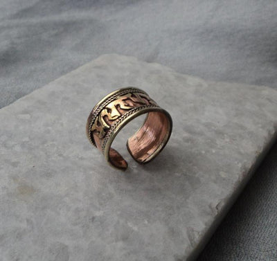 Jewelry Default Copper Om Mani Adjustable Ring jr020