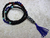 Jewelry,Mala Beads,New Items,Dzi Beads Default 3 Eye Dzi Bead Mala with Onyx and Amethyst jn290