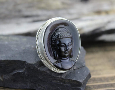 Jewelry,New Items,Buddha Default Hand Carved Amethyst Buddha Ring Size 9 jr152