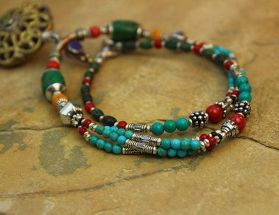 Jewelry,New Items,Gifts,Tibetan Style,Women,Turquoise Default Tibetan Energy Necklace JN566
