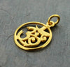 Jewelry,New Items,Om,Tibetan Style,Men's Jewelry,The Gold Collection Default Gold Plated Circle OM Pendant jp320