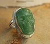 Jewelry,New Items,Skulls,Men's Jewelry,Men,Women Default Hand Carved Jade Skull Ring Size 8 jr194