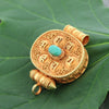 Jewelry,New Items,The Gold Collection Gold Tibetan Gau Charm With Coral and Turquoise ga037