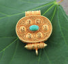 Jewelry,New Items,The Gold Collection Gold Tibetan Gau Charm With Coral and Turquoise ga037