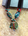 Jewelry,New Items,Tibetan Style,Turquoise Default Awesome Tribal Solid Turquoise Necklace jn136