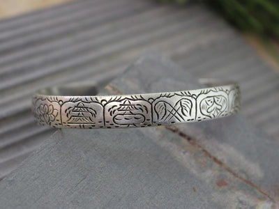 Jewelry,Tibetan Style Default Carved 8 Auspicious Bracelet jb016