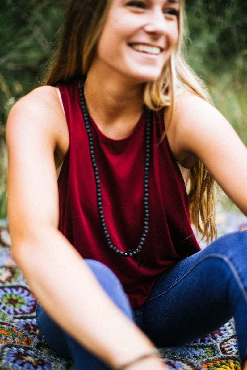 Mala Beads 108 Bead Stabilizing Lava Rock Mala ML591