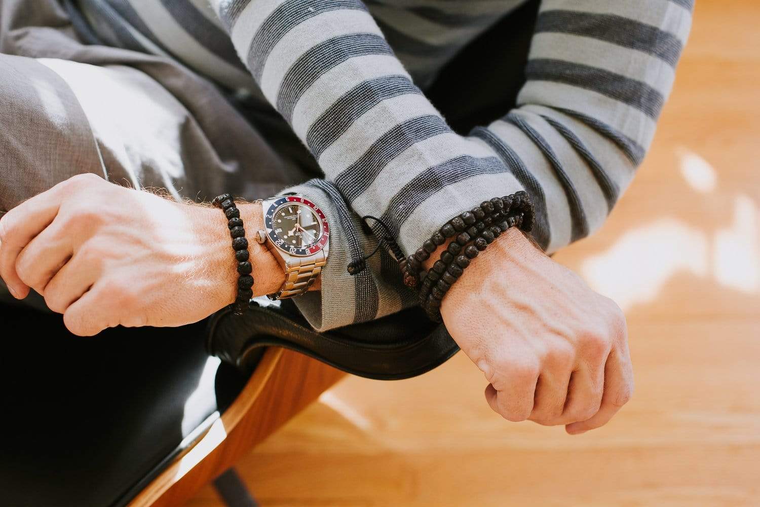 Mala Beads Aged Dark Rudraksha Mala & Bracelet Set