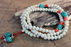 Mala Beads Default Lotus Seed Coral and Turquoise ml045
