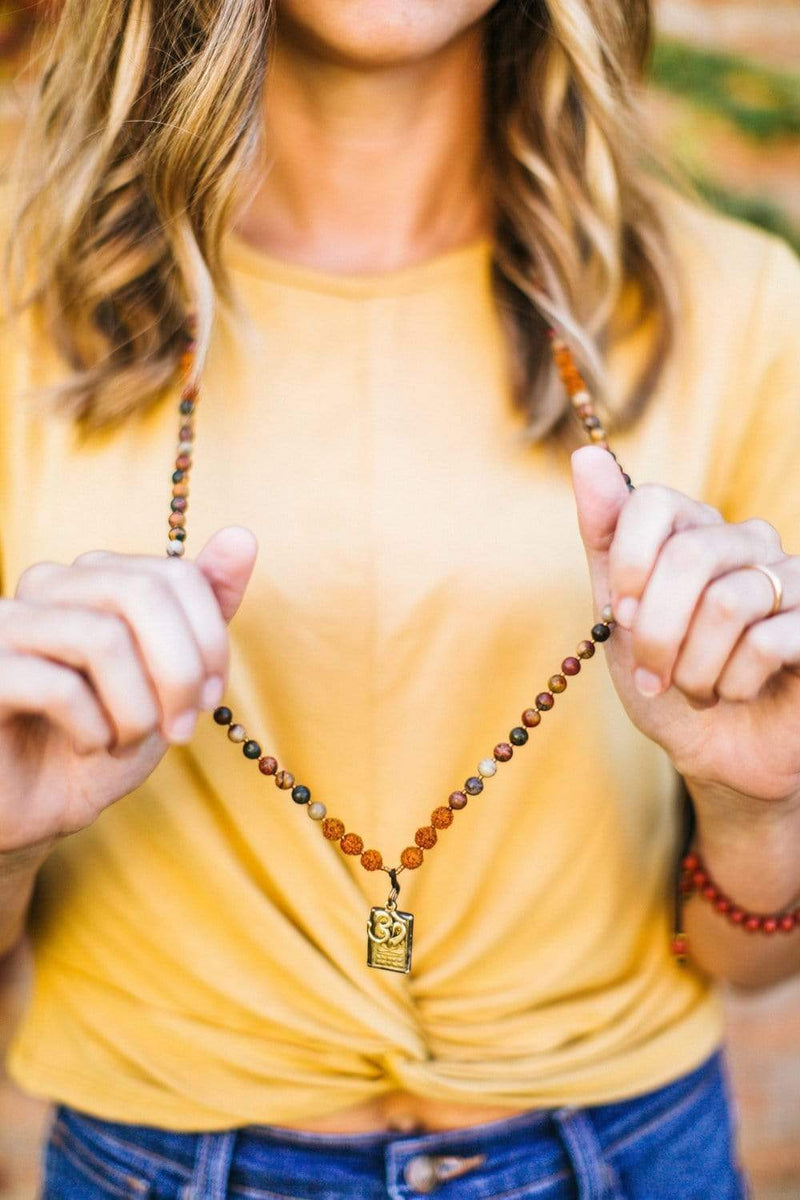 Mala Beads Grounded Thai Buddha Riverstone Mala ml411