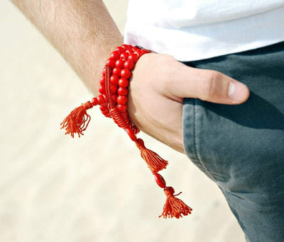 Mala Beads,Tibetan Style,Men's Jewelry Default Red Bone Mala with Counters ml191