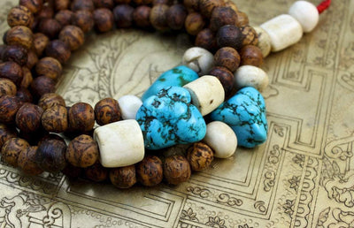 One of a Kind,Mala Beads,New Items,Men's Jewelry,Men Default One of a Kind Large Stone Bodhi Seed Mala ml450D
