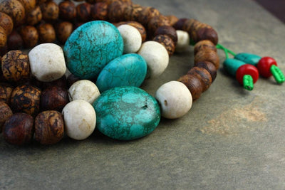 One of a Kind,Mala Beads,New Items,Turquoise Default One of a Kind Large Bodhi and Turquoise Mala ML450G
