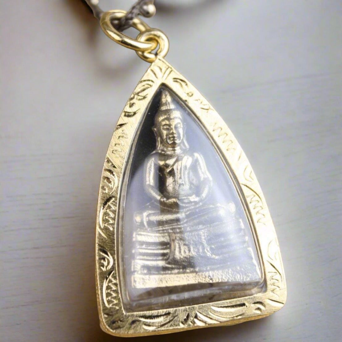 Pendants Large Encased Gold Buddha Amulet jpthai78