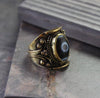 Rings 7 Vintage-style Brass Dzi Bead Ring jr063007