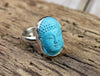 Rings Default Adjustable Turquoise Buddha Ring JR202
