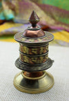 Ritual Items,New Items,Home Default OM Brass and Copper Desktop Newar Prayer Wheel rp026