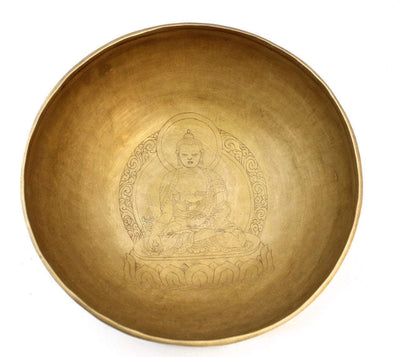 Singing Bowls,One of a Kind,Meditation,New Items,Om,Tibetan Style,Deities,Men,Women Default Tibetan Masterpiece Medicine Buddha Singing Bowl 10 Inch SB161