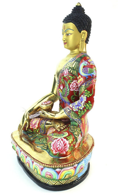 Statues,One of a Kind,New Items,Buddha,Tibetan Style,Deities Default Hand Painted One-of-a-Kind 8.5 Inch Shakyamuni Statue ST097E