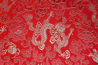 Thangkas,Fabrics Default Red Dragon Fabric By The Yard fy002B