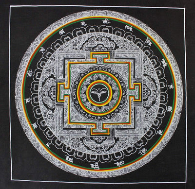 Thangkas,New Items Default Wisdom Eyes Silver Mandala Thangka th122
