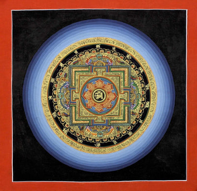 Thangkas,New Items,Tibetan Style Default Gold Cosmic Om Mandala Thangka th119