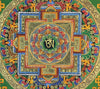 Thangkas,One of a Kind,New Items Default Painted in Gold Om Mandala Thangka th114