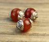 Tibetan Beads,New Items,Under 35 Dollars Default Silver Capped Carnelian Bead be092