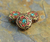 Tibetan Beads,New Items,Under 35 Dollars Default Tibetan Flower Disc Bead be095