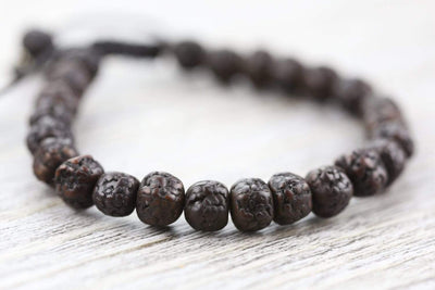 Wrist Malas Aged Dark Rudraksha Wrist Mala