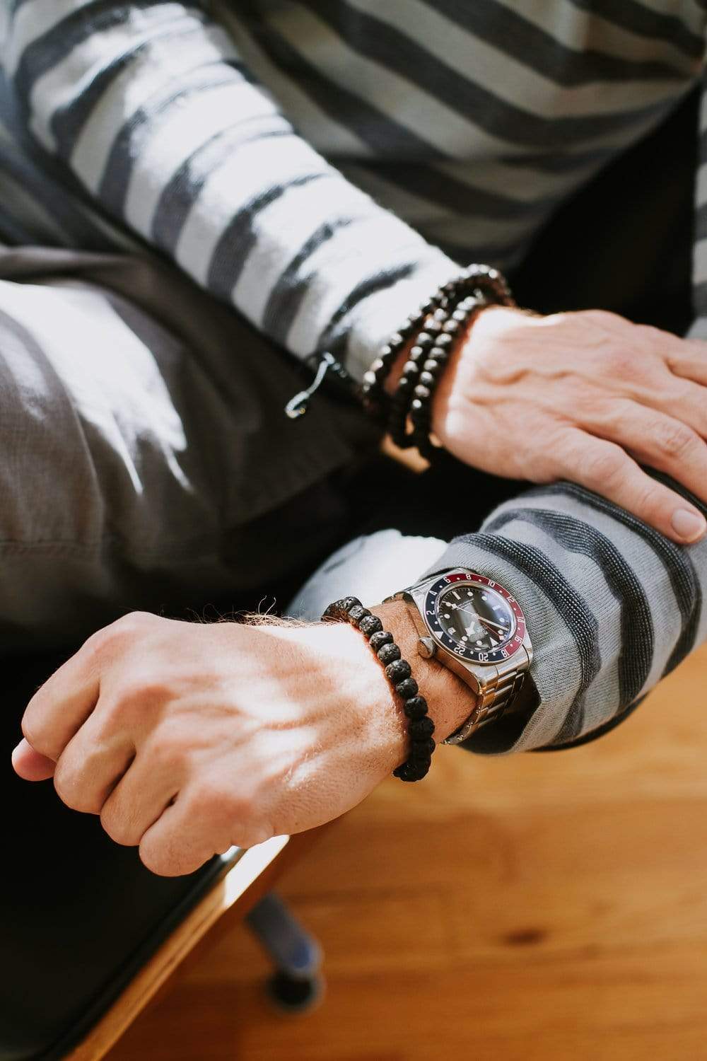 Wrist Malas Aged Dark Rudraksha Wrist Mala