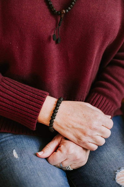 Wrist Malas Aged Dark Rudraksha Wrist Mala