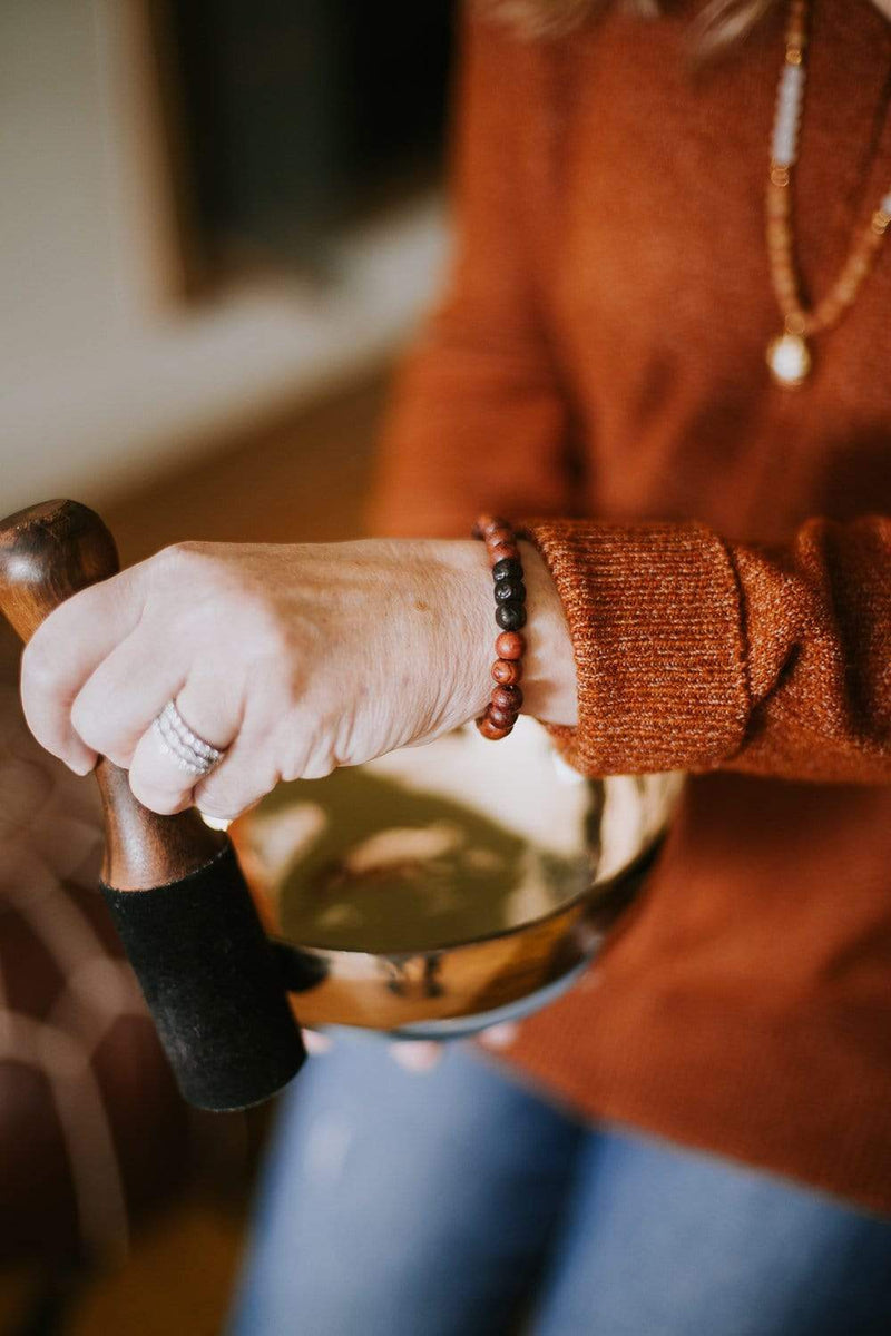 Wrist Malas Thai Rosewood & Rudraksha Wrist Mala
