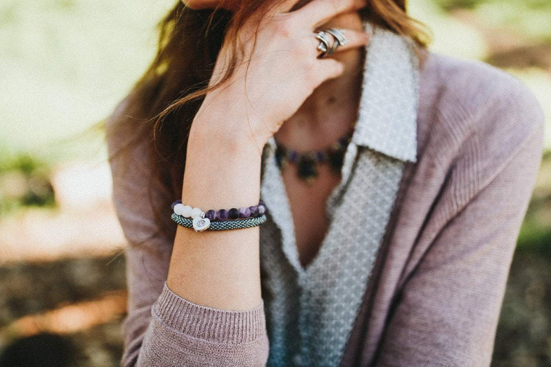 Wrist Malas Spiritual Growth Matte Amethyst Wrist Mala wm356