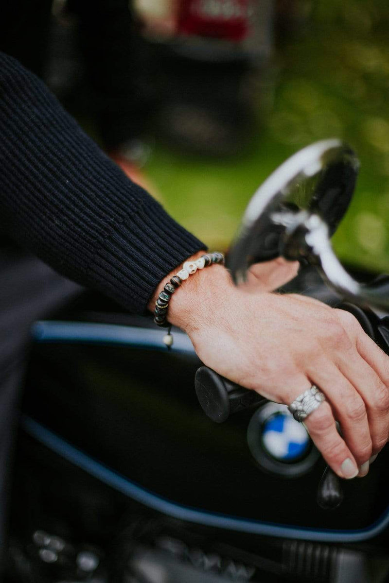 Wrist Malas Inlaid Bone Impermanence Wrist Mala