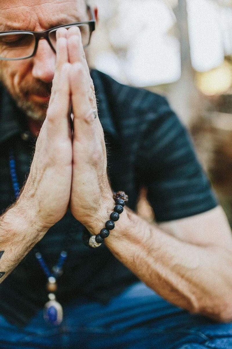 Wrist Malas Small Resilient Spirit Lava Rock & Mastodon Wrist Mala WM424.SM